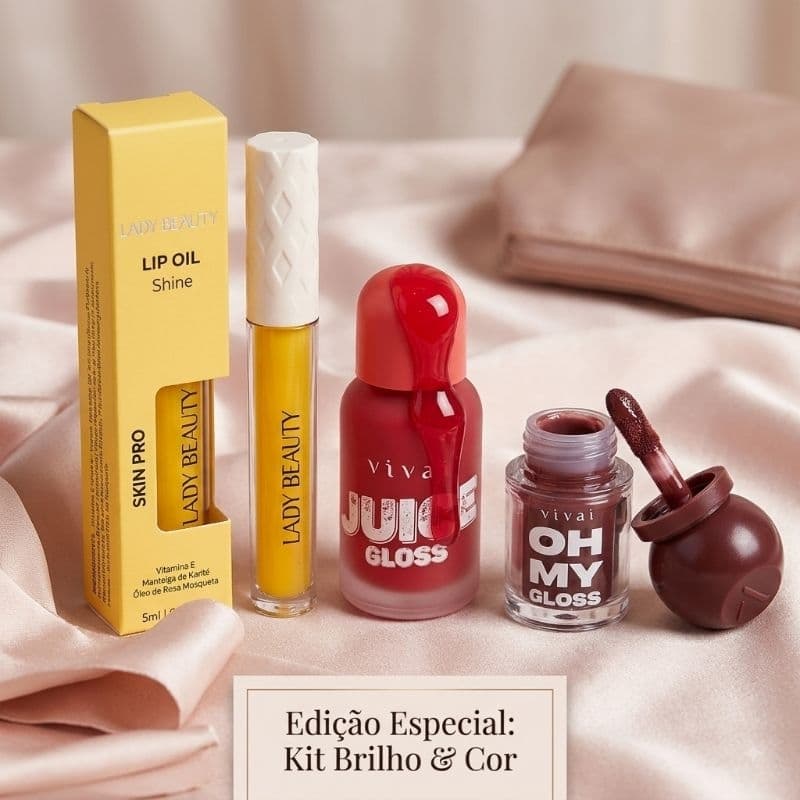 Kit Bocão Glow: Juice Gloss + Lip Oil Shine + Gloss Oh My