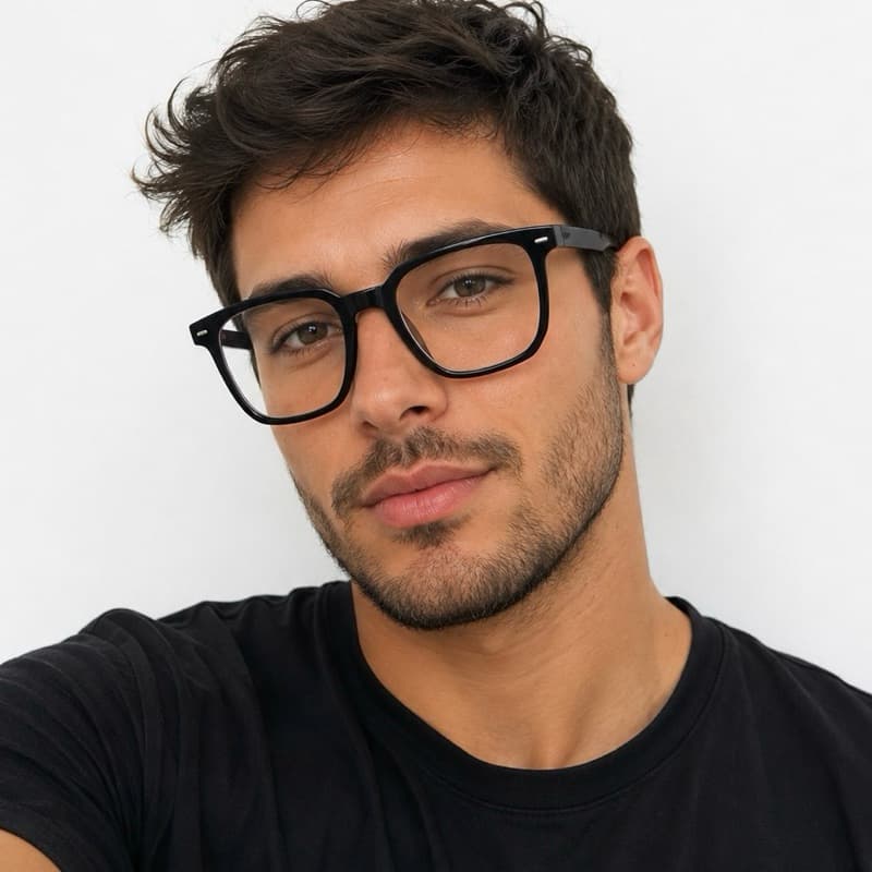Armação óculos para grau masculino quadrado