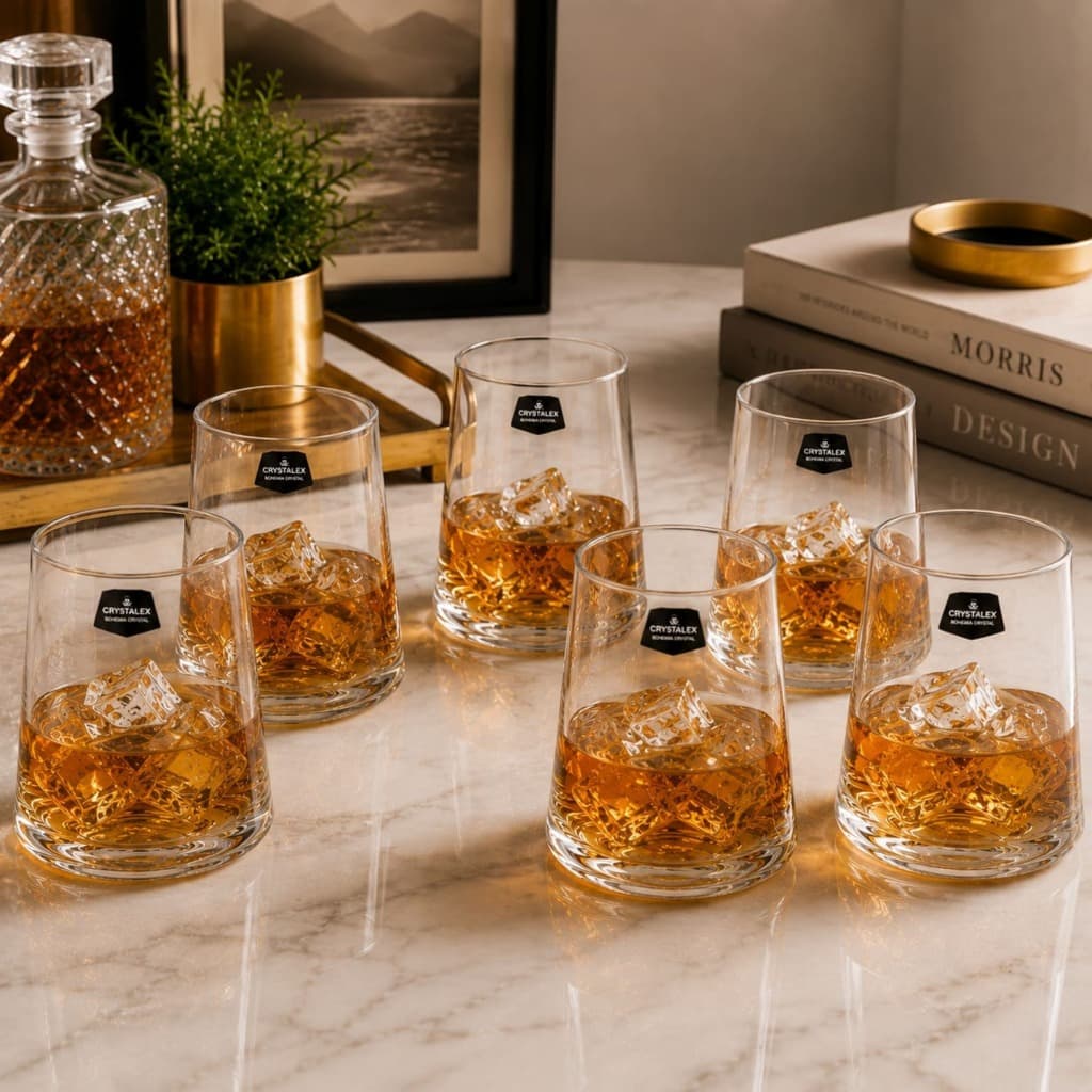 Jogo de 6 ou 12 Copos Crystalex Bohemia Crystal 400ml Copo Alto para Whisky e Coquetéis
