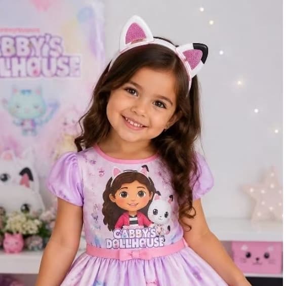 Tiara de cabelo infantil Casa Mágica da Gabby orelhinha gatinho fantasia infantil laços de cabelo