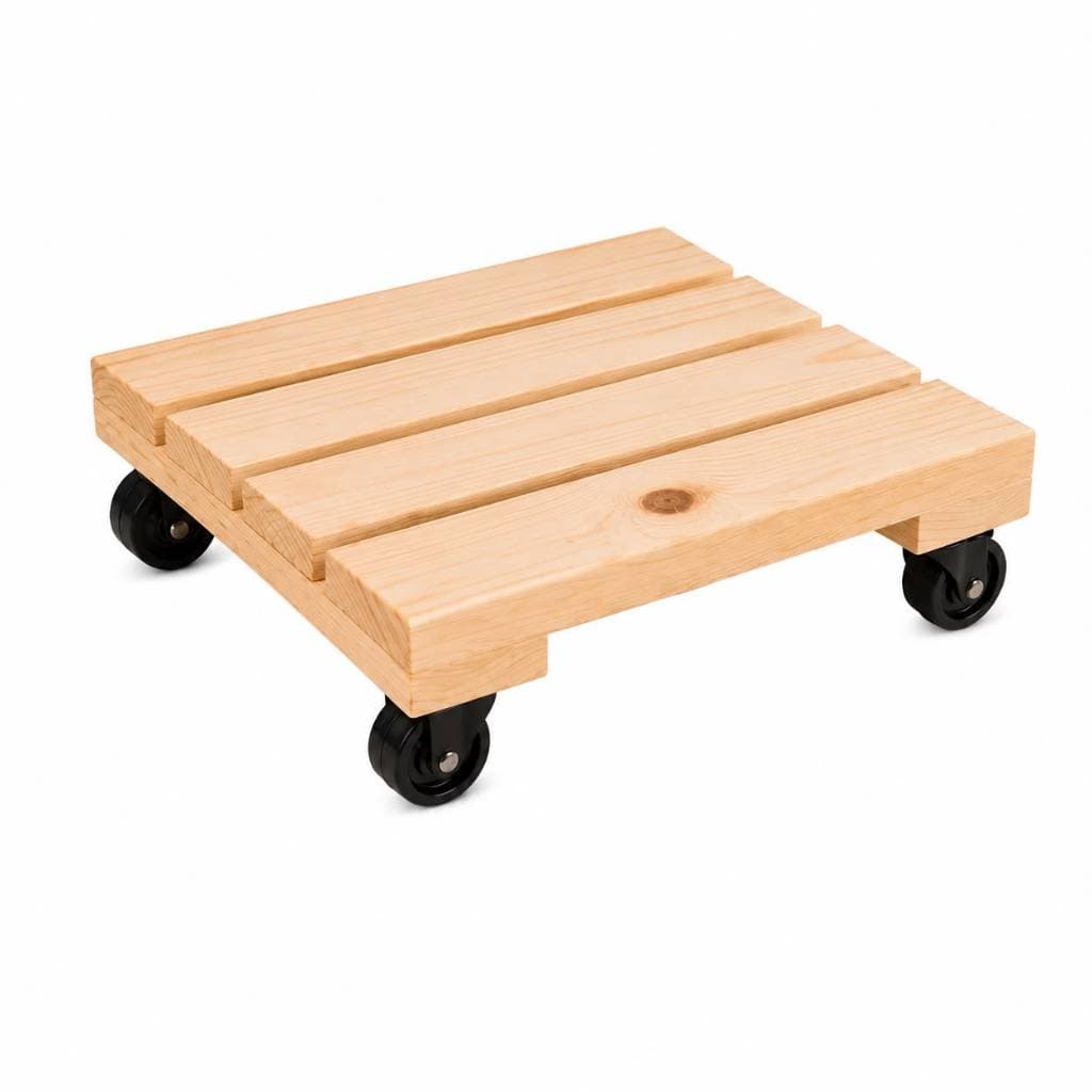 Suporte Móvel Quadrado Com Rodinhas Madeira Tratada Para Plantas Botijão Decorações Cozinha Jardim