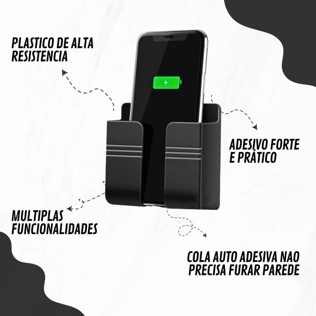 1 Suporte Multiuso De Parede Para Celular Controle Plástico Para Carregar Remoto Um Slot