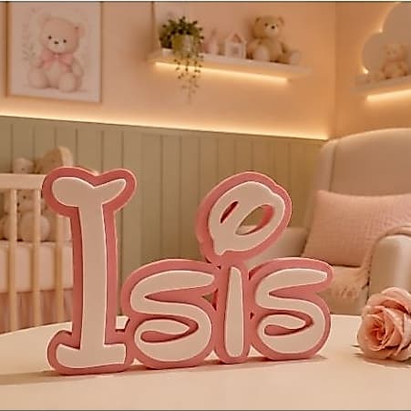 ✨ Letreiro Isis Estilo Disney Personalizado Decoração Infantil Quarto Menina Nome Decorativo Enfeite Criativo