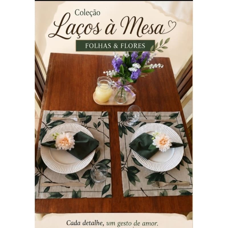 kit jogo americano - completo para mesa posta  - 18 peças  - 6 lugares americano, 6 guardanapos  e 6 porta guardanapos.