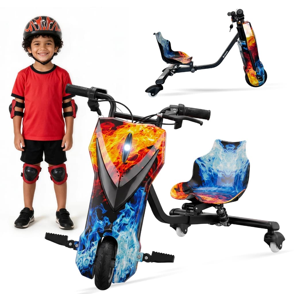 8.5" Triciclo Elétrico Drift Motorizado 350w Adulto/Infantil Polegadas 3 Velocidades Bluetooth Led