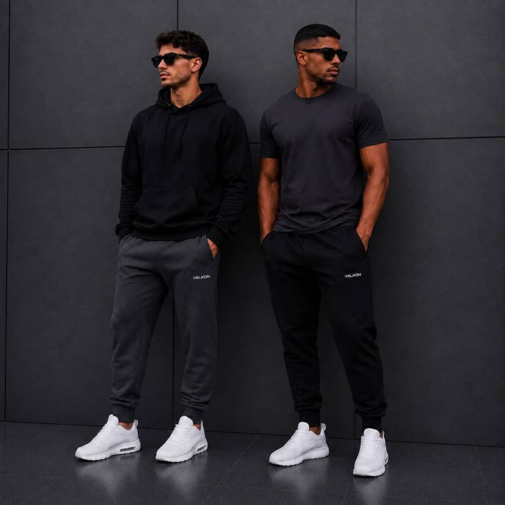 Calça Moletom Masculina 100% Algodão Velkon Com Bolso Lateral – Cintura Elástica
