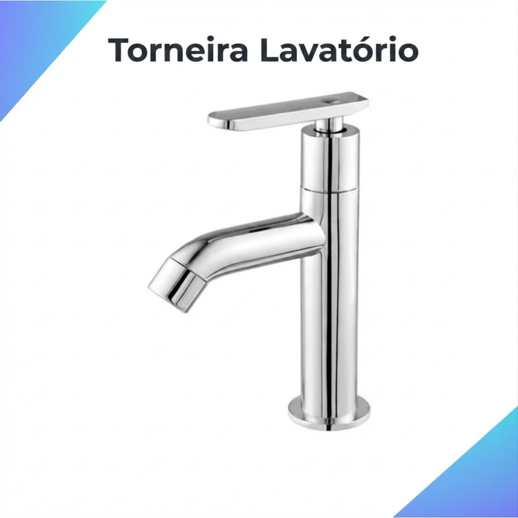 Torneira para Banheiro Lavatório de Mesa ABS Cromado 1/4 de Volta