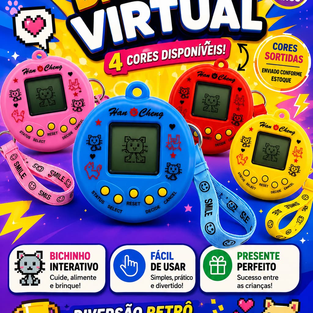Tamagochi 168 Animais De Estimação Virtual Notálgico Brinquedo Bichinho Virtual Mini Game
