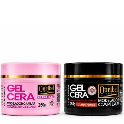 GEL CERA MODELADORA CAPILAR 250G + GEL CERA FIXAÇAO , HIDRATAÇAO R BTILHO 250G OURIBEL