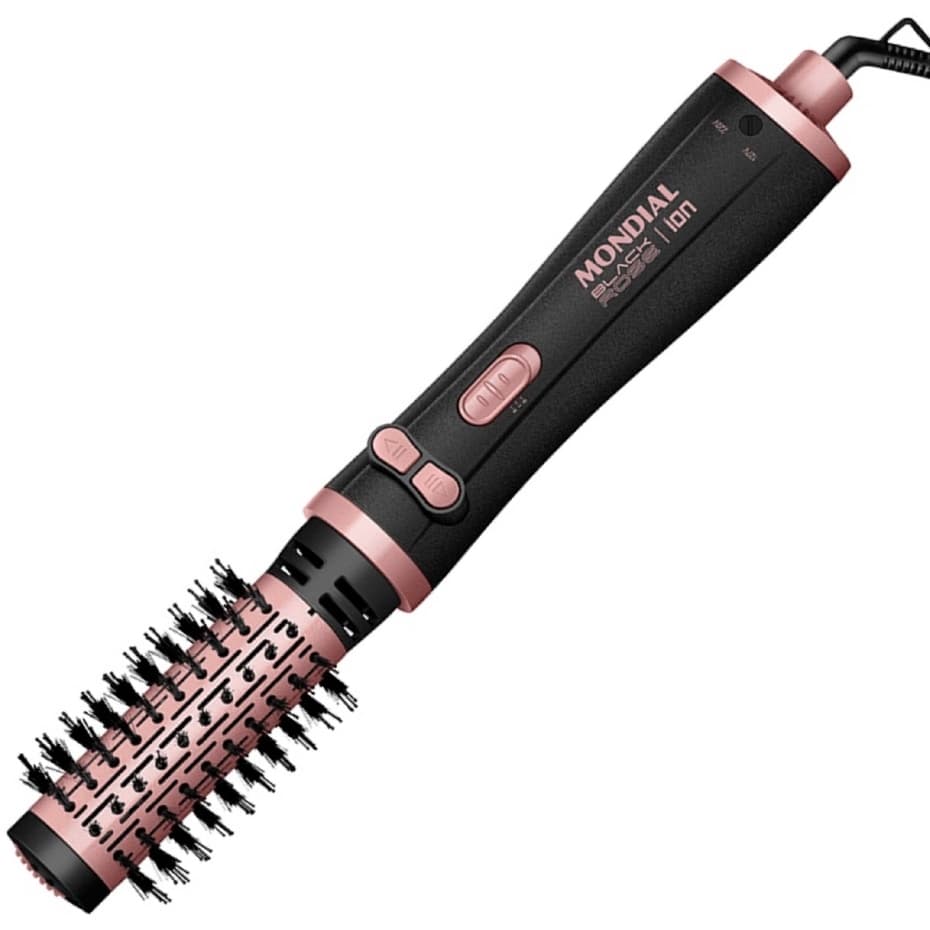 Escova Rotativa Giratória  Mondial ERB-01 1300W Seca Alisa  Modela com Tourmaline Íon Rotação nos 2 Sentidos - Bivolt