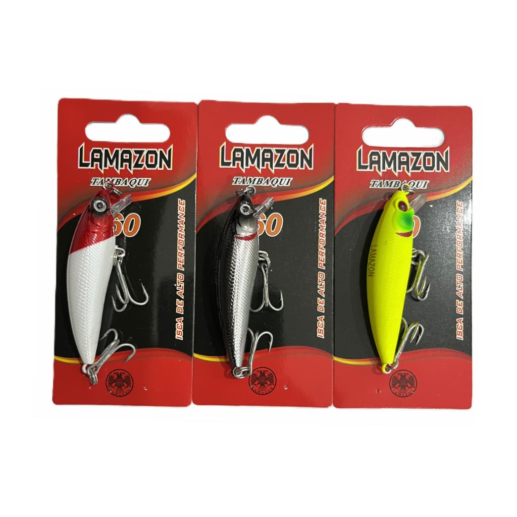 Kit 3 Isca Artificial Meia Água 6cm 5,8gr Estilo Inna 60 Tambaqui 60 Pronta Entrega