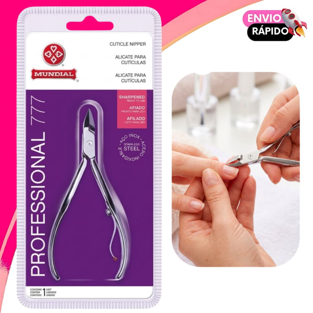 Alicate De Cuticula Mundial 777 Aço Inox Manicure Profissional Unha Unhas Autoclave Resistente