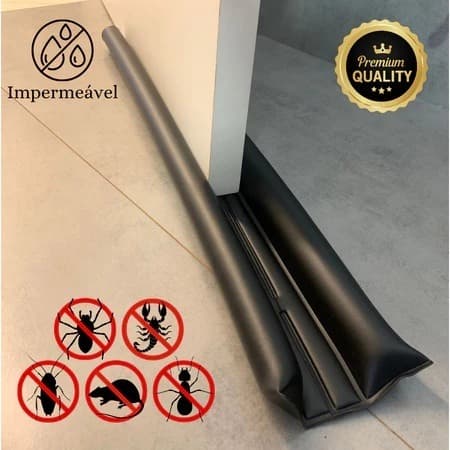 Protetor de Porta 80cm Veda Porta Rolinho Duplo Impermeável Contra Poeira Insetos Vento Ruído