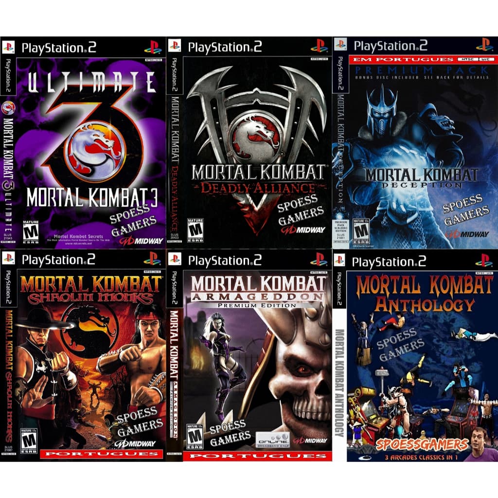 Mortal Kombat Coleção PS2 Compatível | 6 Jogos | Deception, Shaolin Monks e Armageddon