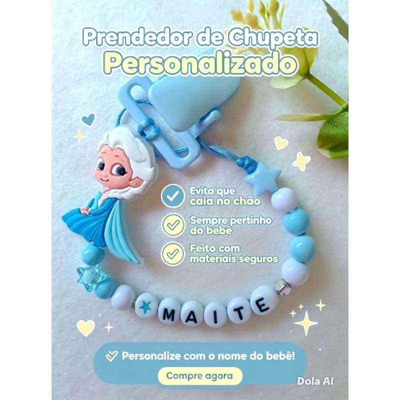 prendedor de chupetas personalizado 🌸