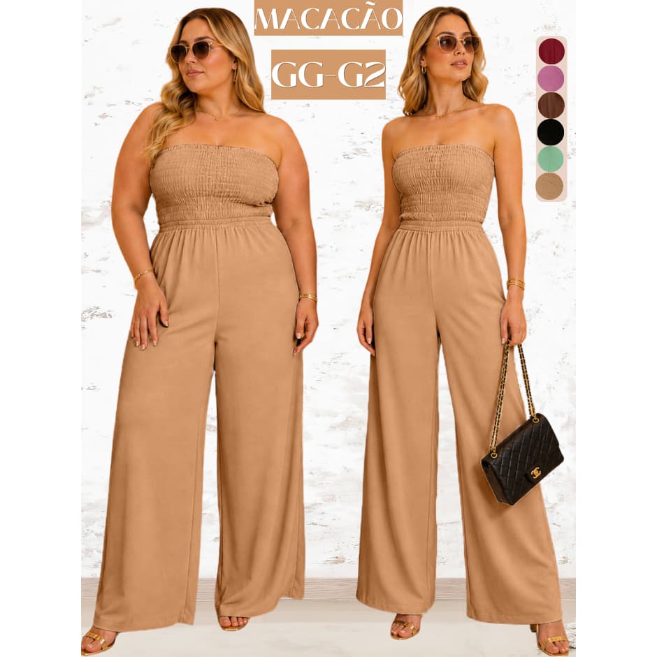 Macacão feminino longo plus size calça moda verão feminina confortável elastex ajustável cropped lastex calça pantalona