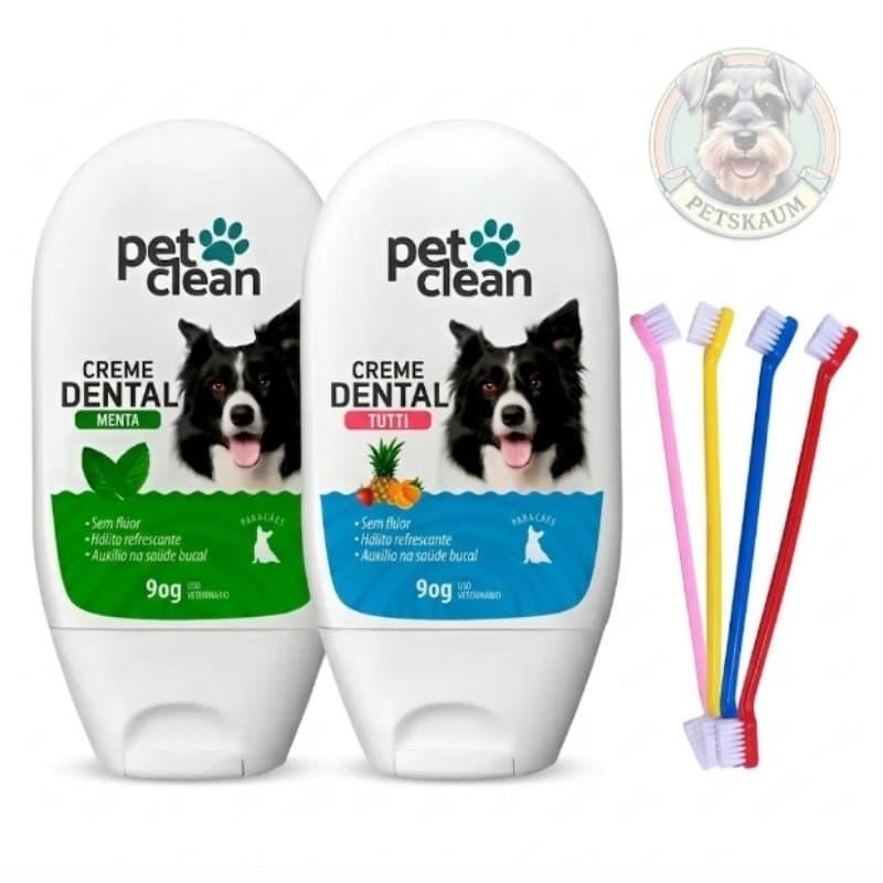 Pasta de dente cachorro e Gato + Escova Pet | Pet Clean 90 Gr