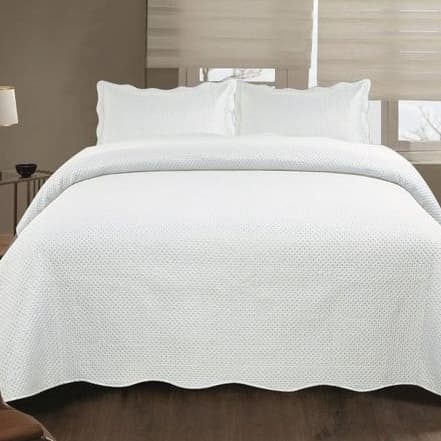 Jogo De Colcha Para Cama Estampa Lisa Ultrassonic Urban Solteiro 160x240 Cobre Leito Com Fronha Porta Travesseiro Branco