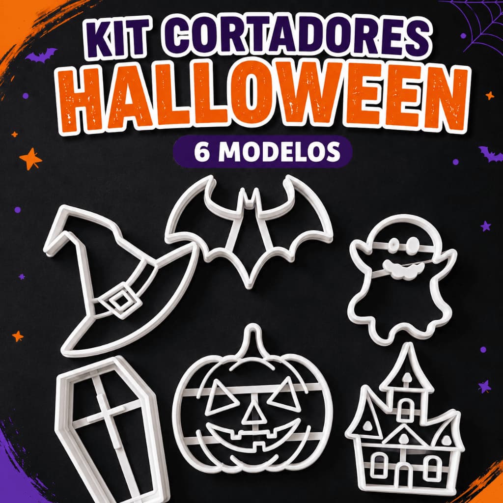 Cortador de Biscoito Halloween Fantasma Cortadores de Abóbora Morcego Castelo Enfeite de Bruxa Decoração