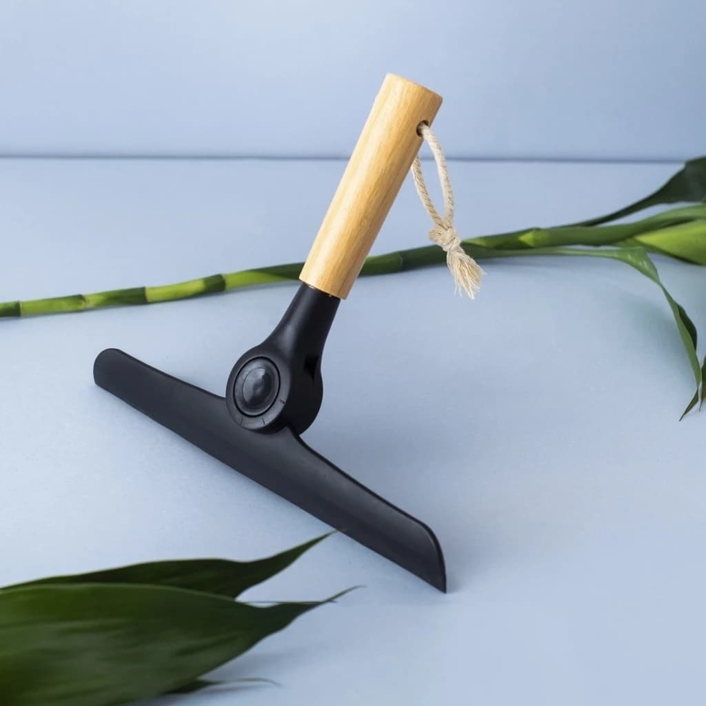 Rodo de Pia Dobrável em Silicone com Cabo de Bambu para Vidro Box e Bancada
