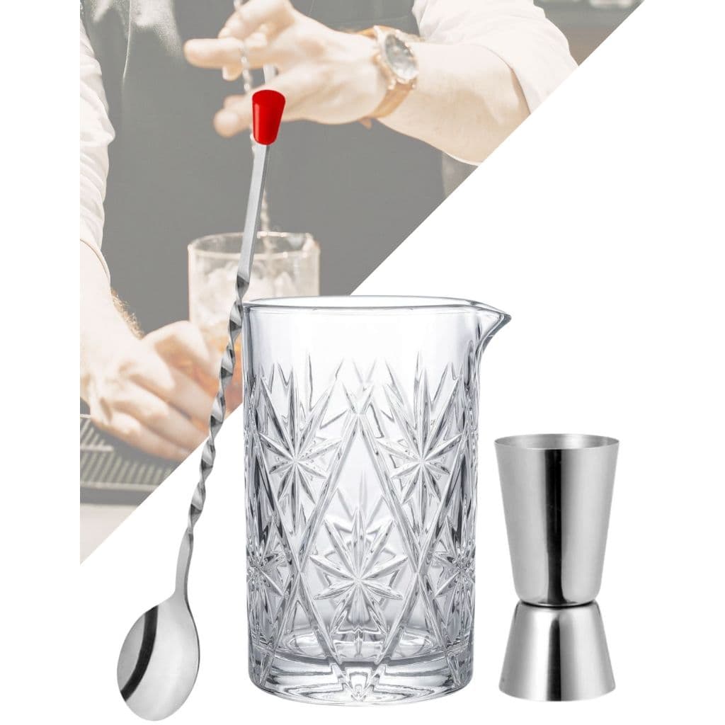 Kit Mixing Glass Colher Bailarina Dosador Bebidas Negroni Martini Caipirinha Drinks Bartender