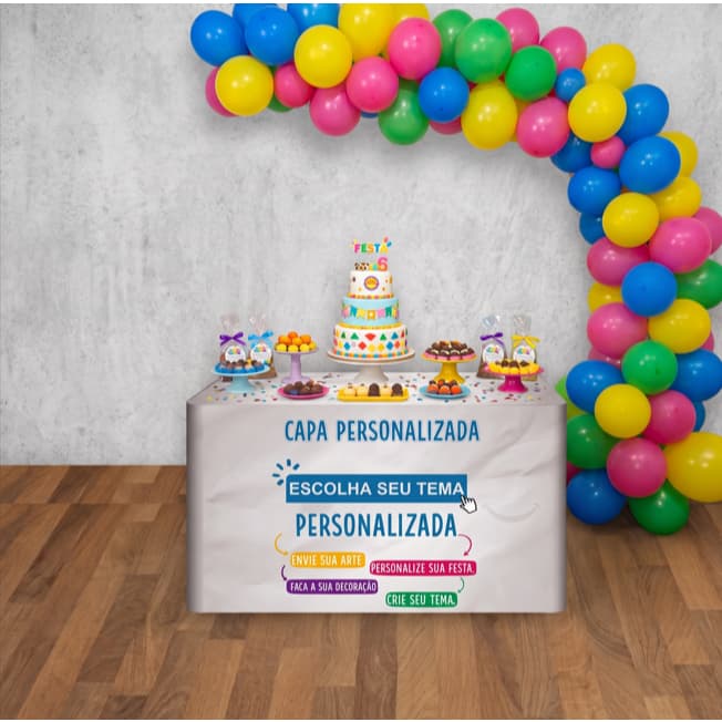Capa De Mesa Personalizada em Tecido Sublimado Veste Fácil