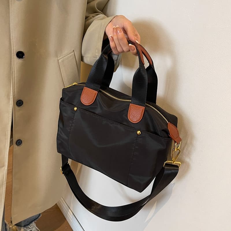 Bolsa Feminina Nylon Grande Capacidade Bolsa Tote de Ombro e Transversal Casual para Trabalho Viagem Moda