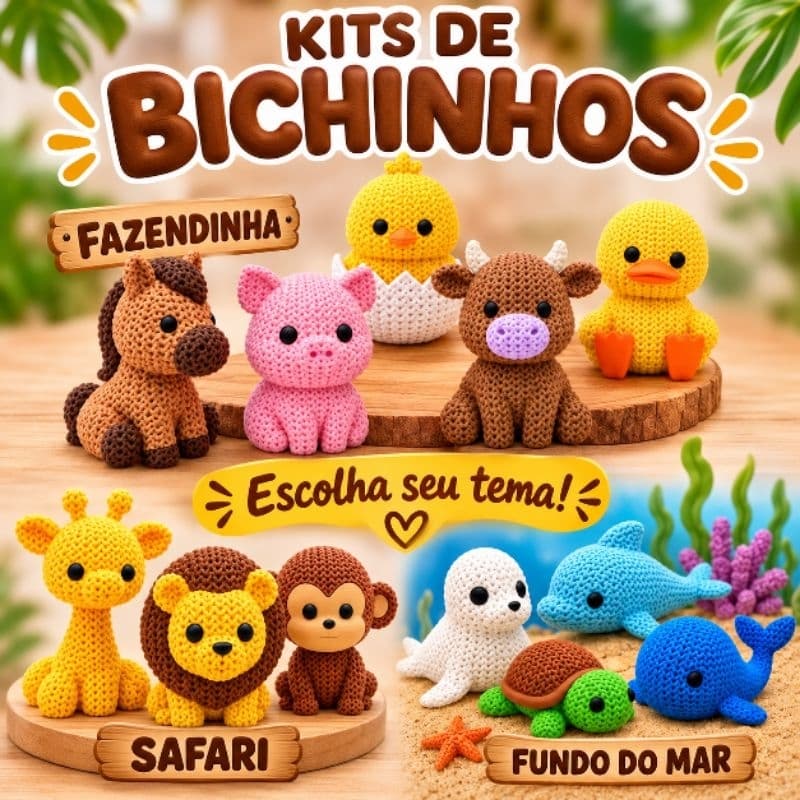 Kit Bichinhos  Fazendinha Safari Fundo do Mar Decoração Festa aniversário Lembrancinha Infantil Quarto bebê nenê