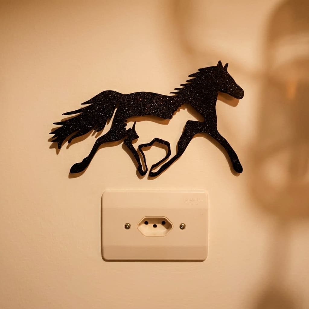 Decoração Cavalo Correndo para Porta e Parede | Com Fita Dupla Face