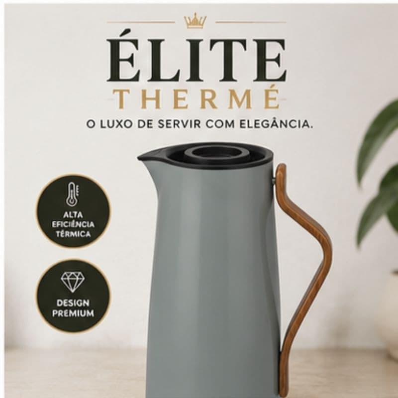 Garrafa Térmica Élite Thermé 1L Premium Design Moderno para Café Chá Bebidas Quentes e Frias