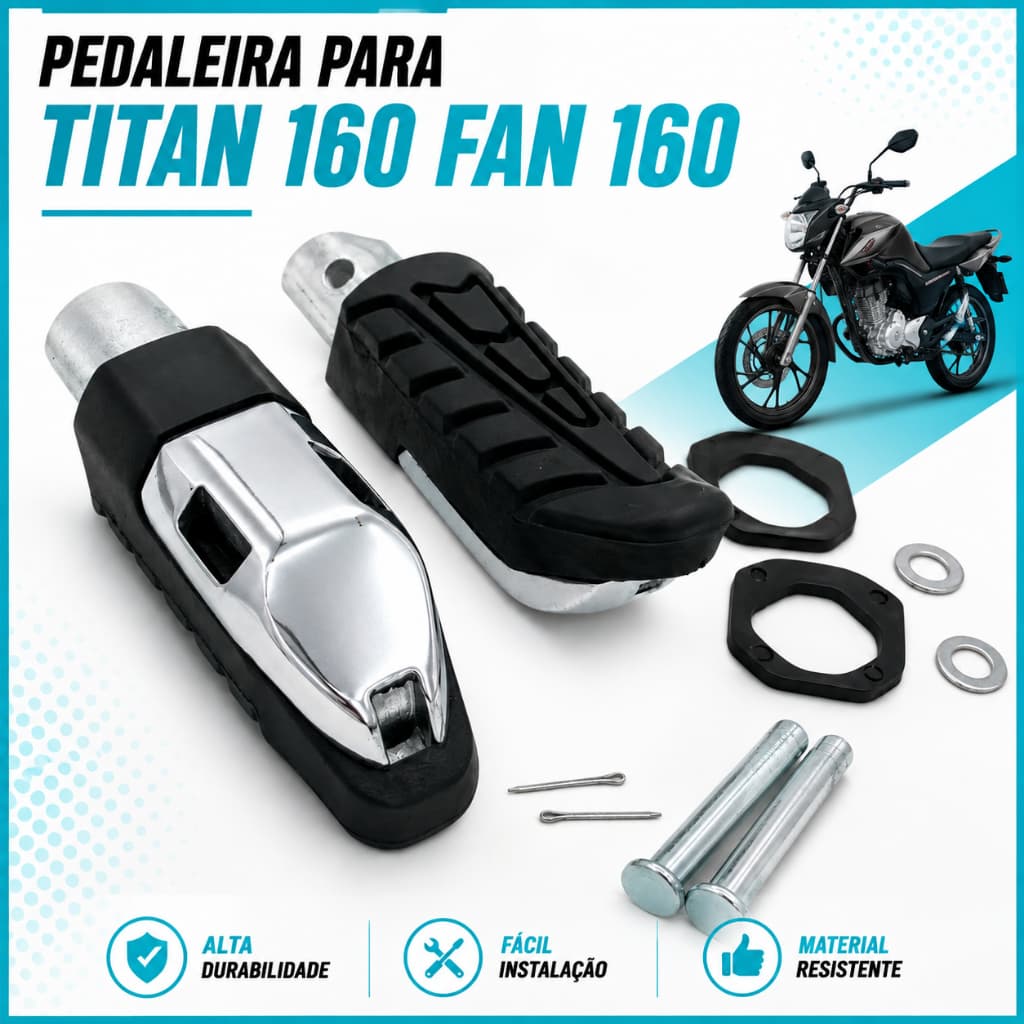 Par Pedaleira Pe Apoio Traseira Titan160 Fan160 Start160 2016 á 2024 Cb 250f Twister Modelo Original