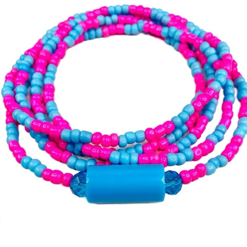 Guia rosa e azul Erê umbanda