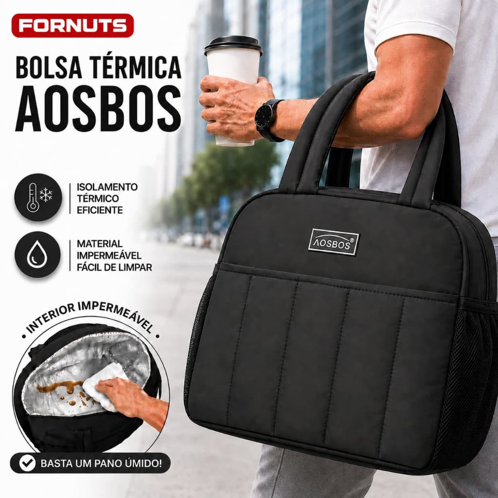 FORNUTS Bolsa Térmica Feminina Lancheira Térmica Marmita Grande Impermeável Portátil Grande Capacidade Trabalho Escola