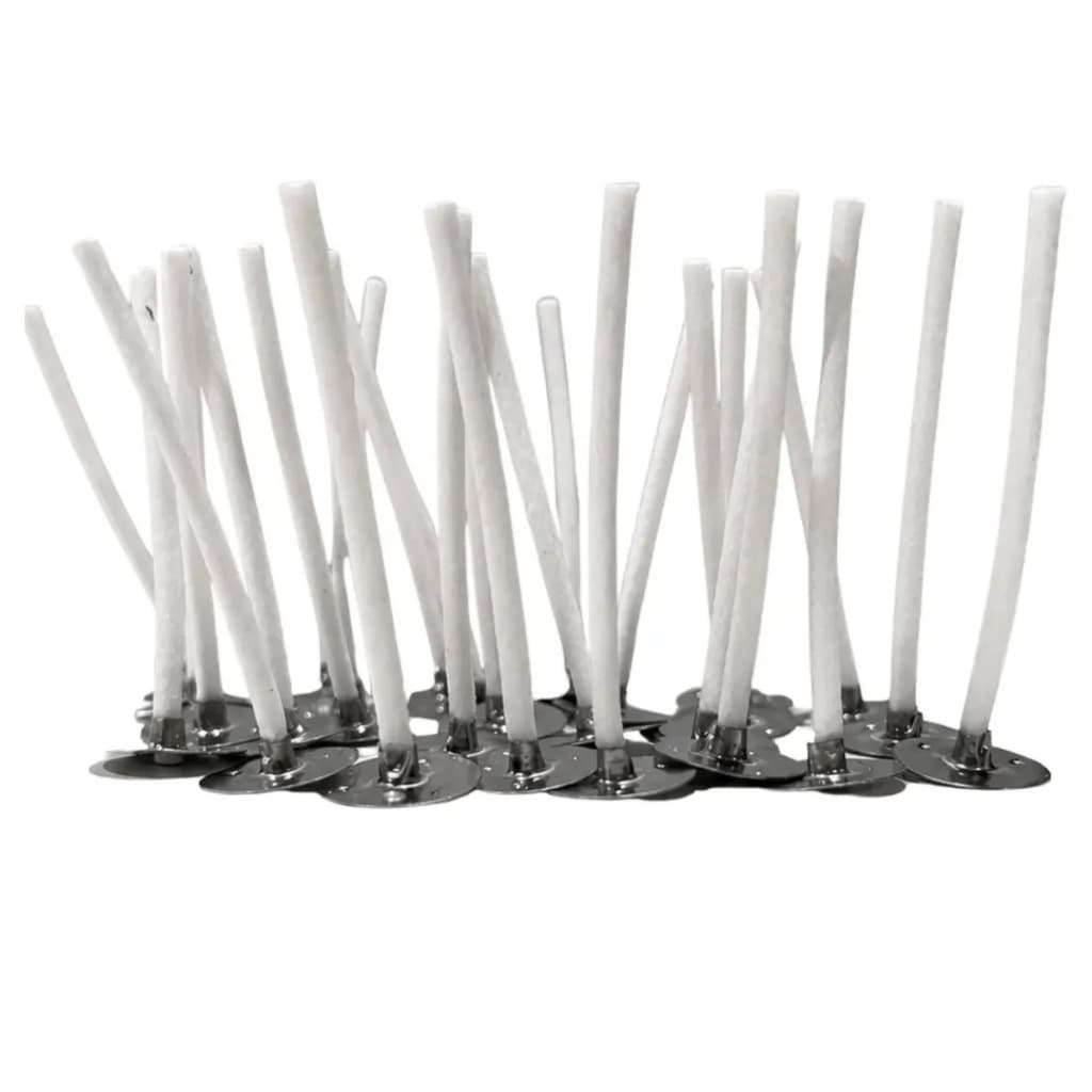 Kit Pavios Vela com ilhós Grosso 10cm de Altura 3mm Pavio Algodao Cru