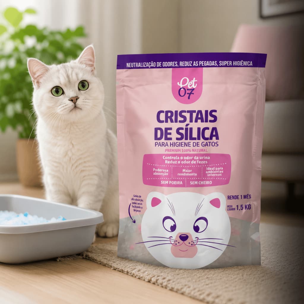 Areia Sílica Para Gatos 1,5kg Para Caixa Sanitária Praticidade na Rotina do Seu Pet Kits Variados