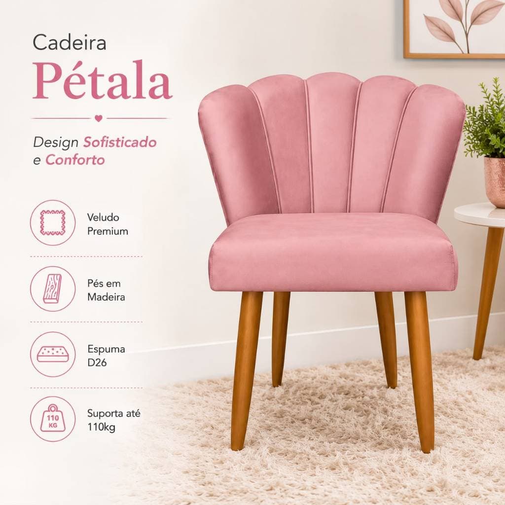 Cadeira Pétala para penteadeira - Envio Imediato