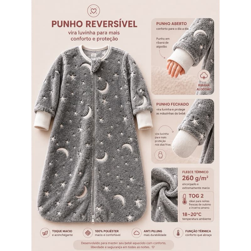 Saco de dormir - FLEECE punhos reversiveis