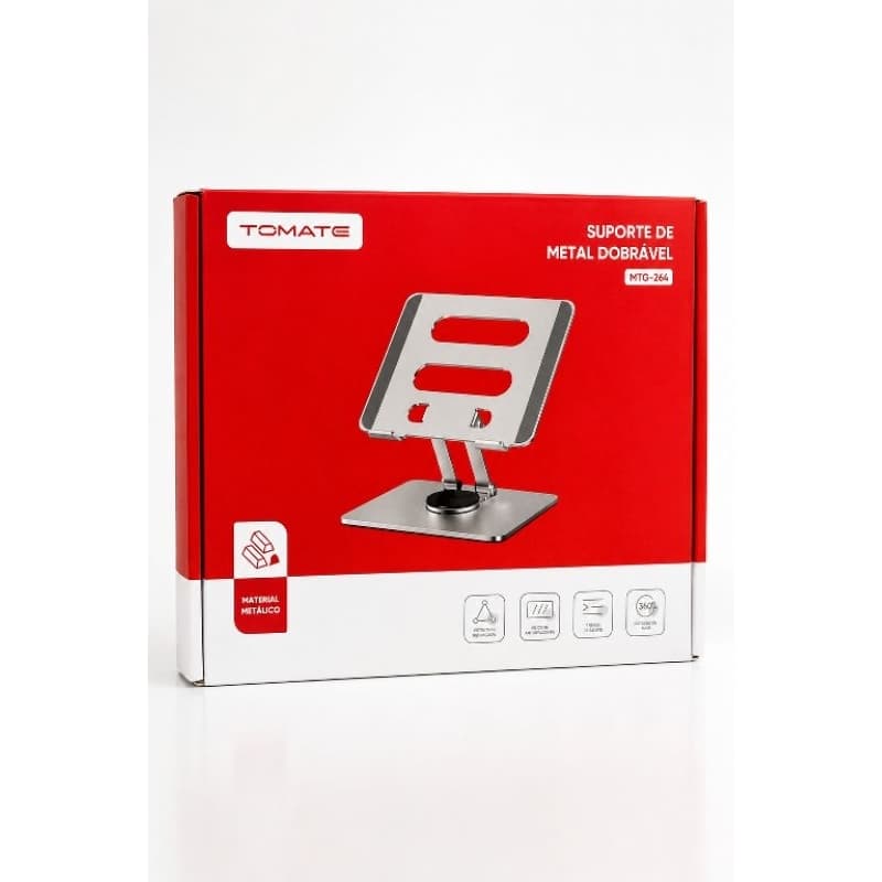 suporte para tablet/iPad e celular giratório 360° dobrável de metal