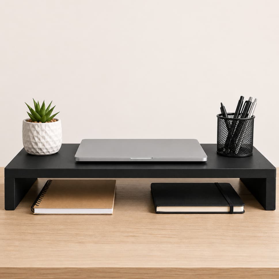 Suporte Monitor Notebook Base Elevada MDF Mesa Escritorio Organizador Ergonômico Base Apoio Notebook Monitor PC Mesa