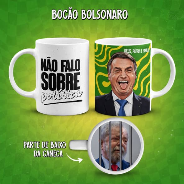 caneca Bolsonaro, caneca política, caneca divertida, presente político, caneca engraçada, caneca personalizada, presente