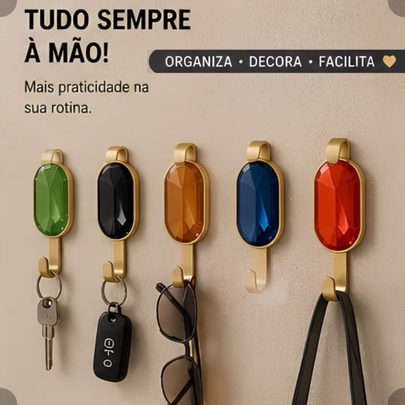 Gancho Adesivo de Parede Colorido – Porta-Chaves, Porta-Toalha e Porta-Pano de Prato