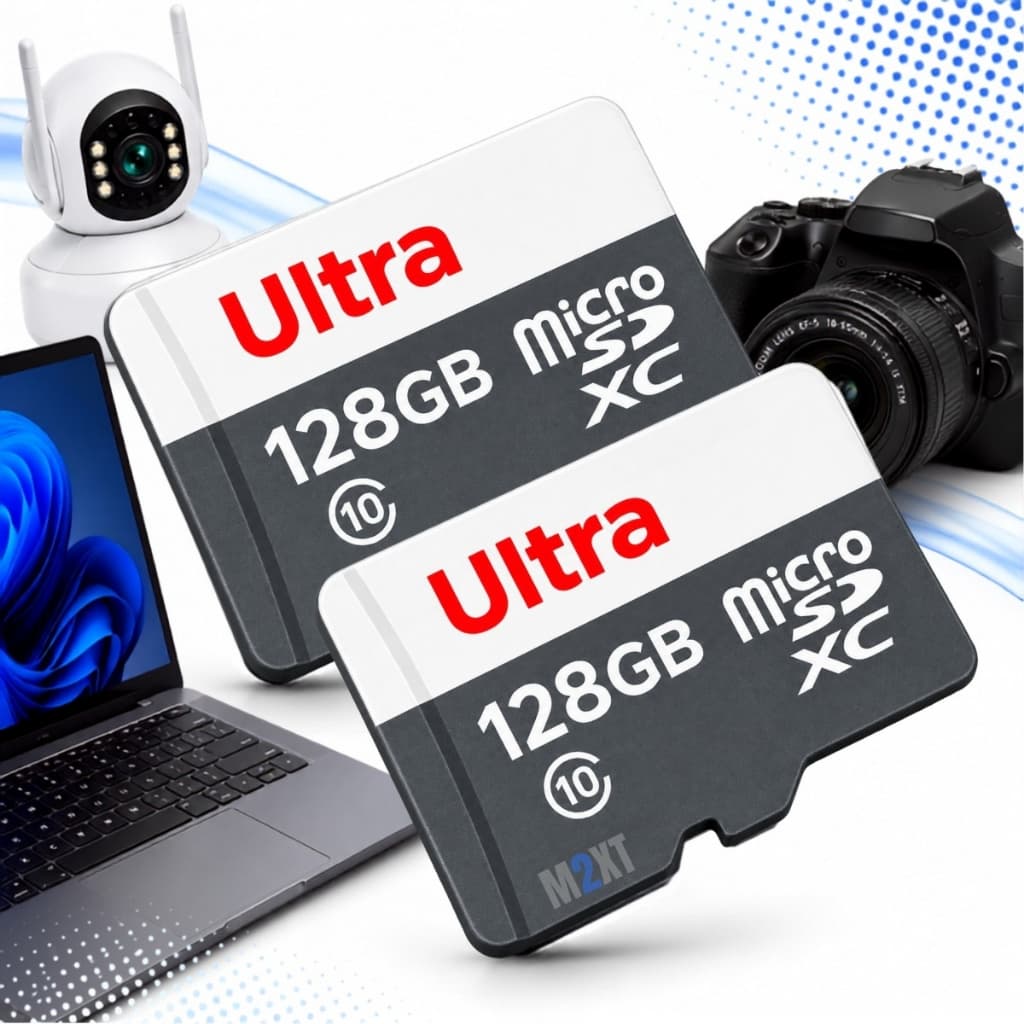 Kit 2 Cartão De Memória 128gb Câmera Notebook Wifi Ultra Hd MicroSDXC UHS-I Classe 10
