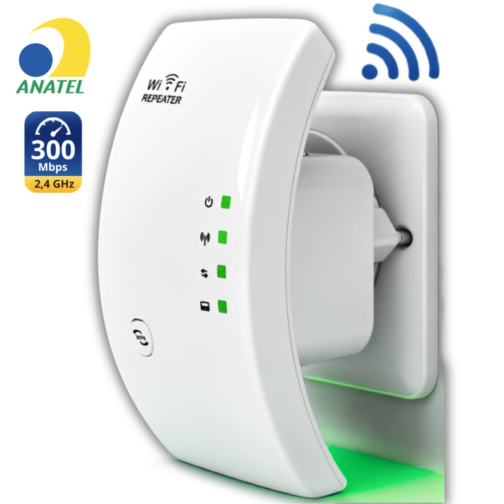 Repetidor de sinal WiFi Amplificador Sinal wifi Sem Fio 300Mbps 2.4GHz Wireless Bivolt