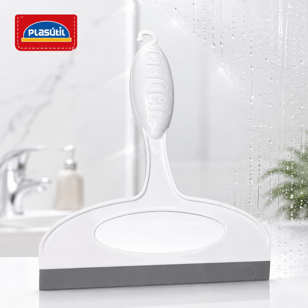 Rodo de Pia 16cm Branco Borracha Forte Alta Qualidade Plasutil Cozinha Banheiro Vidro Box