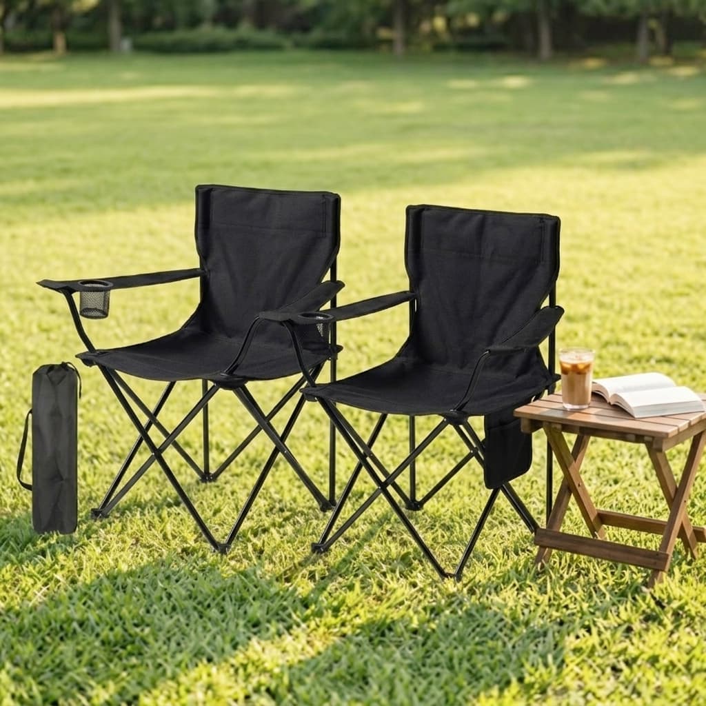 Kit 2 ou 4 Cadeira Dobrável Portátil Camping Pesca Reforçada Impermeável com Bolsa para Praia Parque Jardim