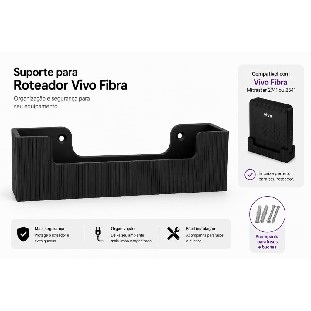 Suporte a modem de fibra vivo / Roteador de fibra vivo