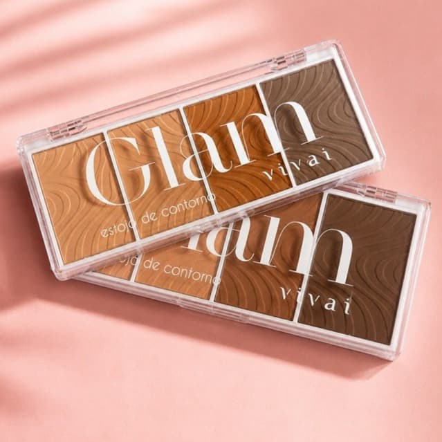 Vivai Glam Paleta de Contorno com 4 Cores Alta Pigmentação para Maquiagem Profissional Resultados Precisos e Definidos