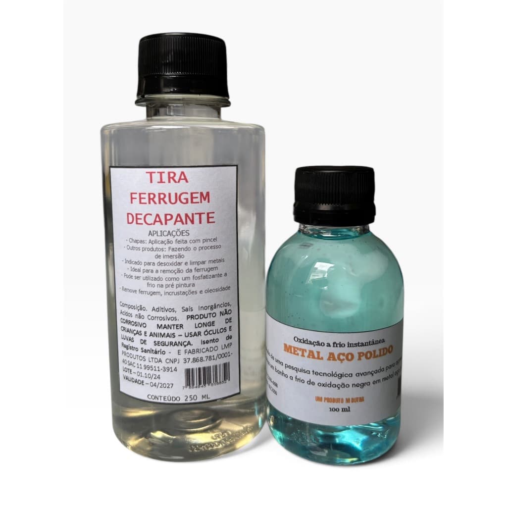 Kit Oxidação Negra A Frio Metal Aço 100 Ml Suporte 24 Horas