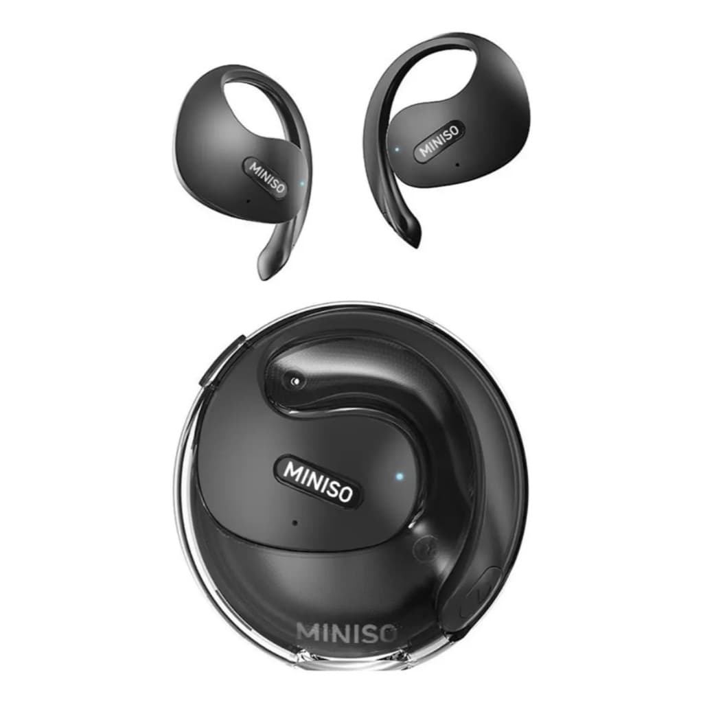 one de Ouvido Miniso X15 Pro com Tradução AI, Open-Ear Bluetooth 5.4 e Microfone, Preto