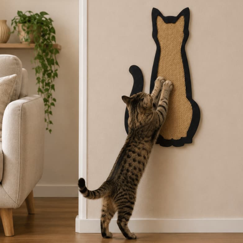 Arranhador de Parede Para Gatos Afiar Unhas Tecido Juta de Sisal 43x23cm